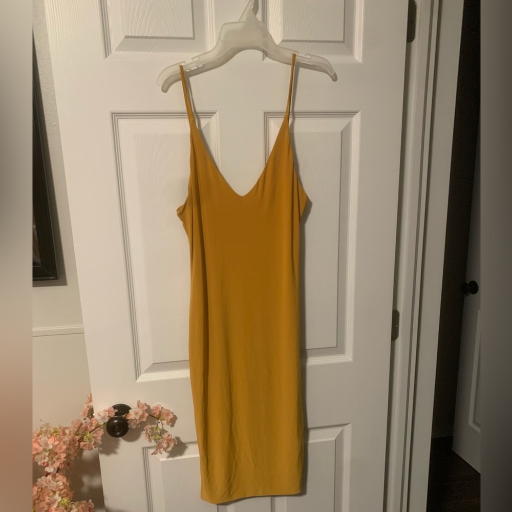 Fashion Nova Mustard Midi Dress